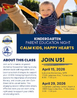 Kinder Parent Education Night Flyer